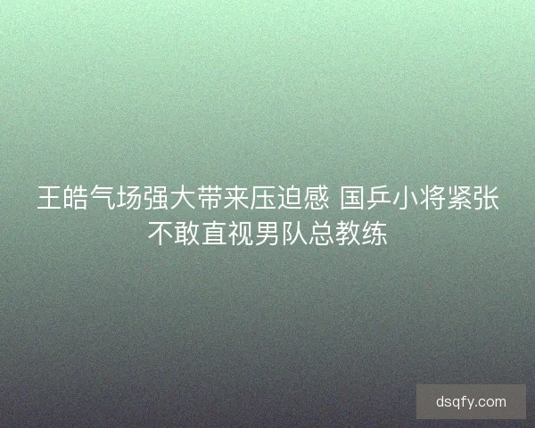王皓气场强大带来压迫感 国乒小将紧张不敢直视男队总教练